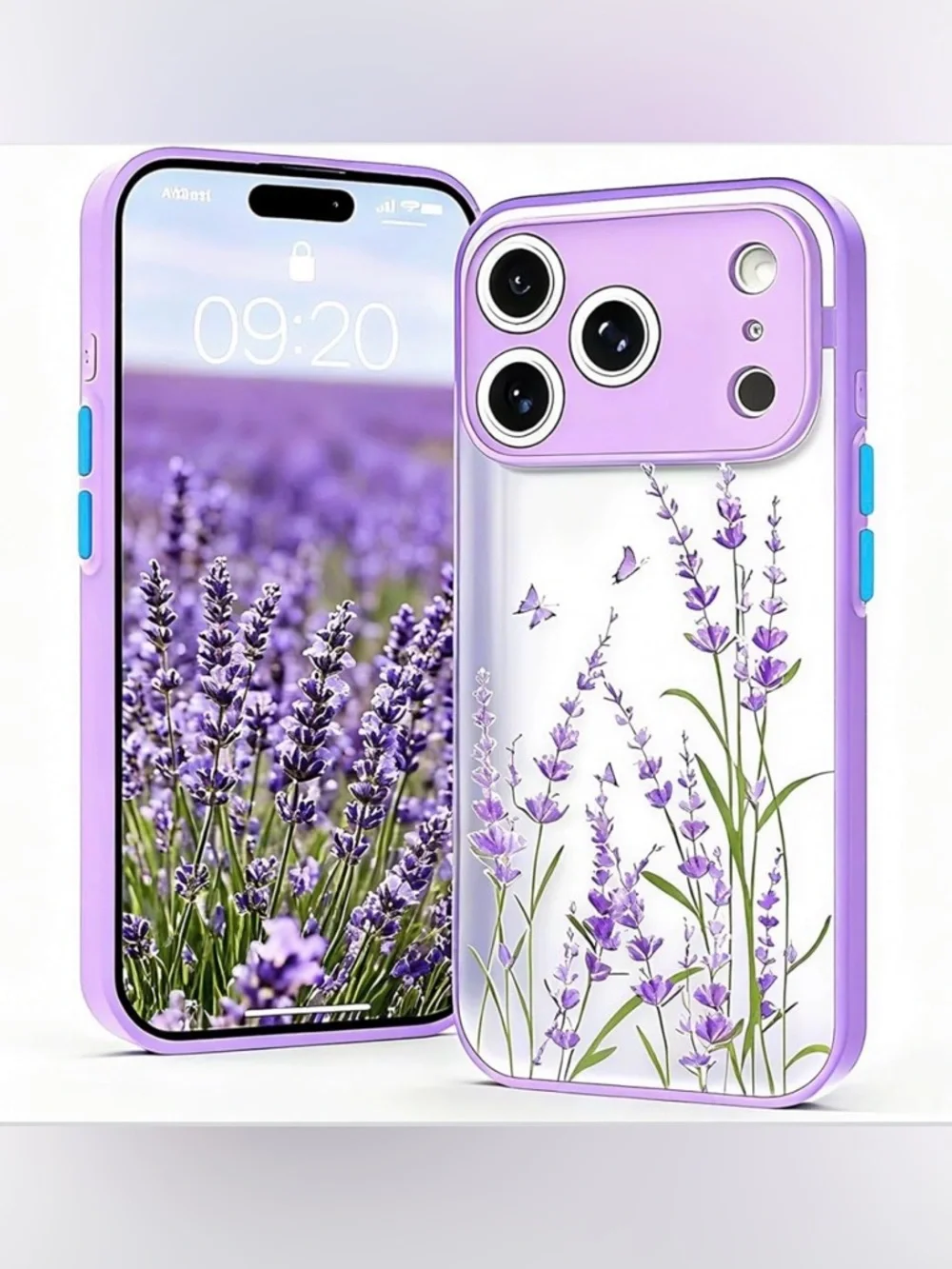 NWT~ iPhone 17 Pro Max Clear/Purple Floral Case